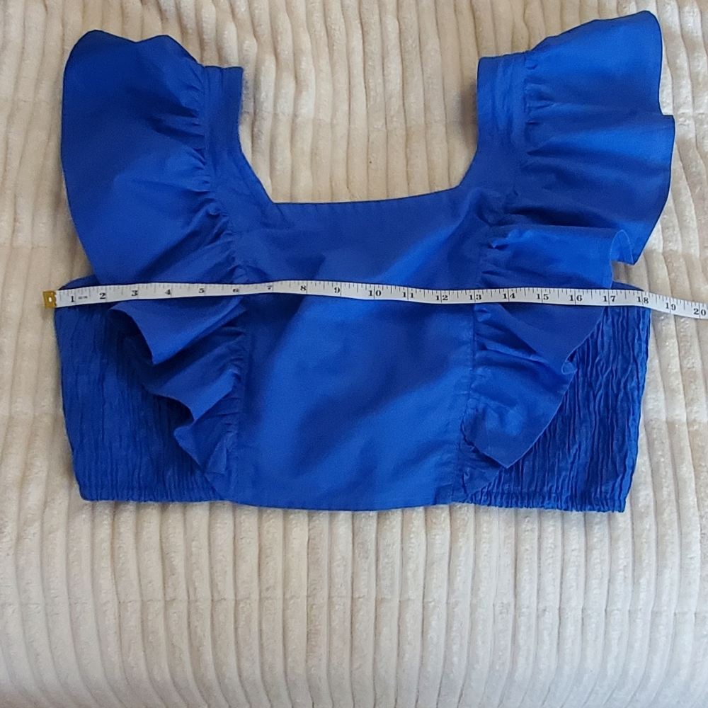 HT 360 Collective Blue Ruffled Women's Top - Picture 4 of 5